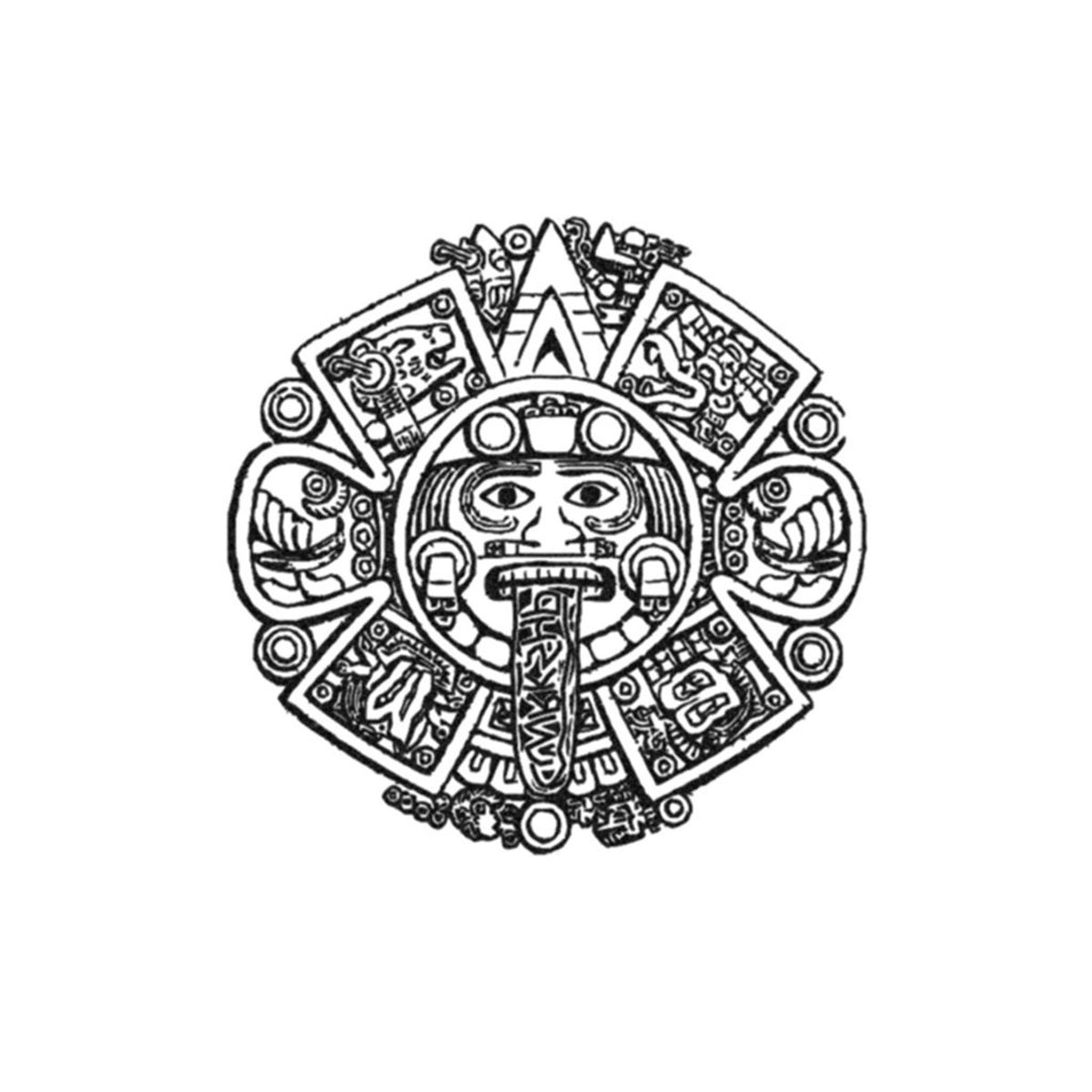 Piedra del Sol Aztec Sun Stone Temporary Tattoo TattooIcon Piedra del Sol Aztec Sun Stone Temporary Tattoo TattooIcon