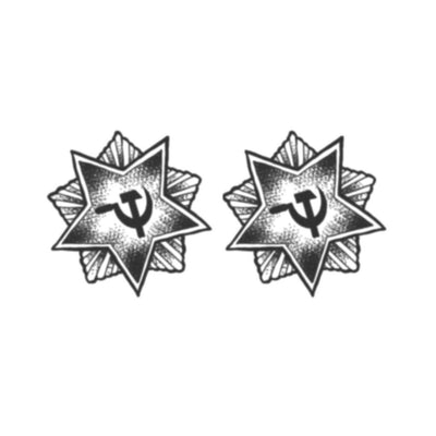 Hammer & Sickle Medals Tattoo (Set of 2)