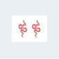 Small Red Snake Tattoo (Set of 2)