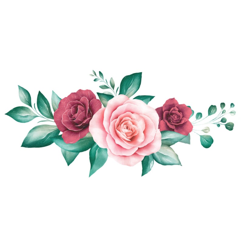 Colorful Watercolor Roses Tattoo