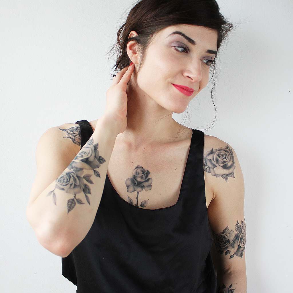 roses flower temporary tattoos