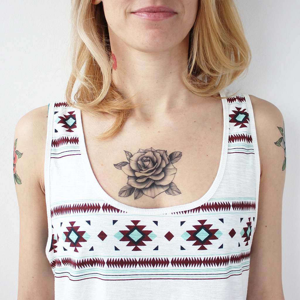 rose temporary tattoo