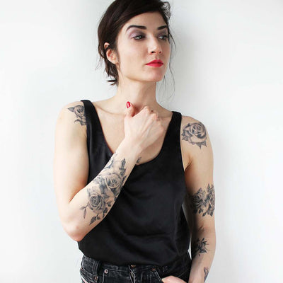 beautiful roses temporary tattoo