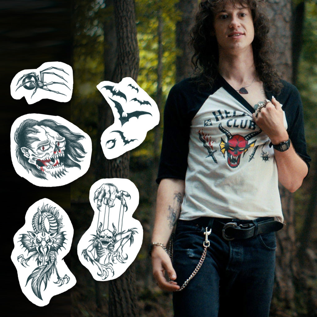 Eddie Munson Temporary Tattoos Set TattooIcon