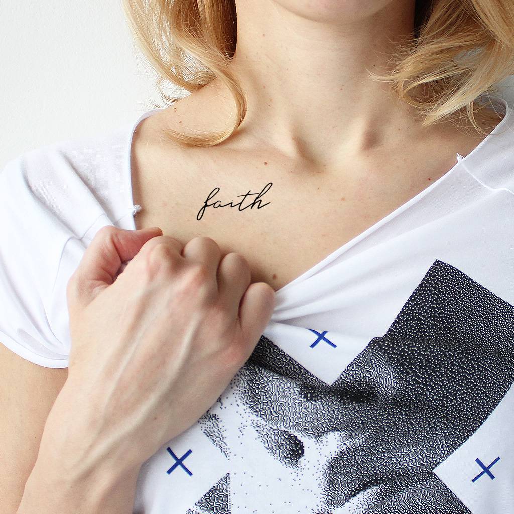 faith word temporary tattoo