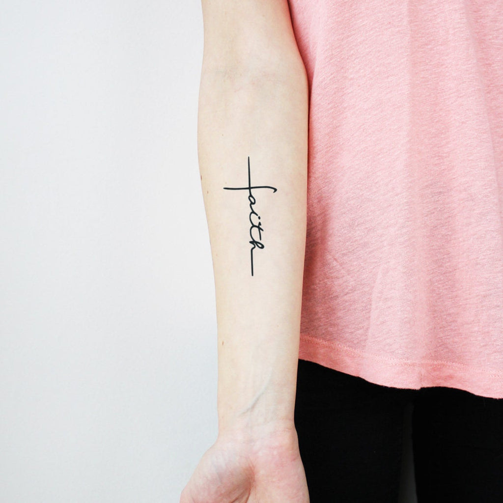 faith cross temporary tattoo