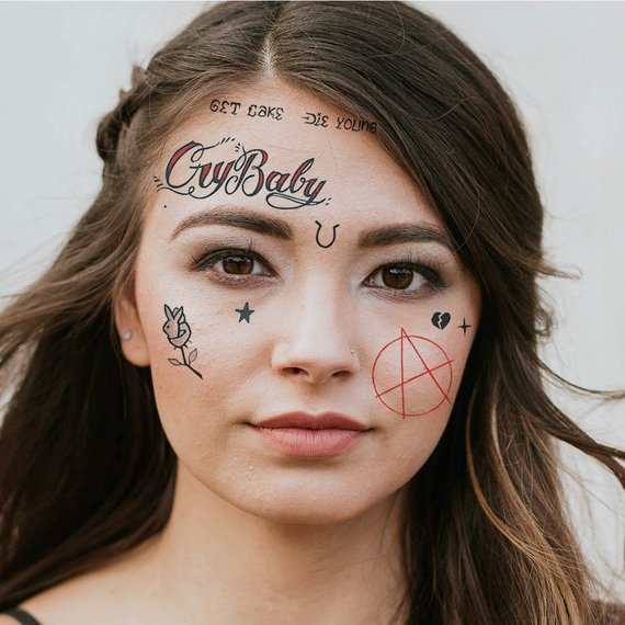 Lil Peep Face Tattoo Set