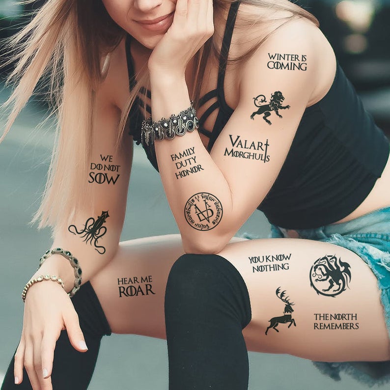 'Game Of Thrones' Tattoo Set