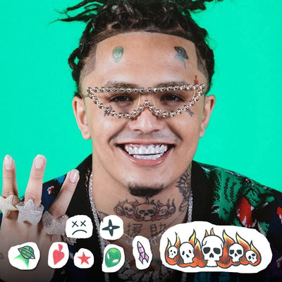 Lil Pump Face Temporary Tattoo Set