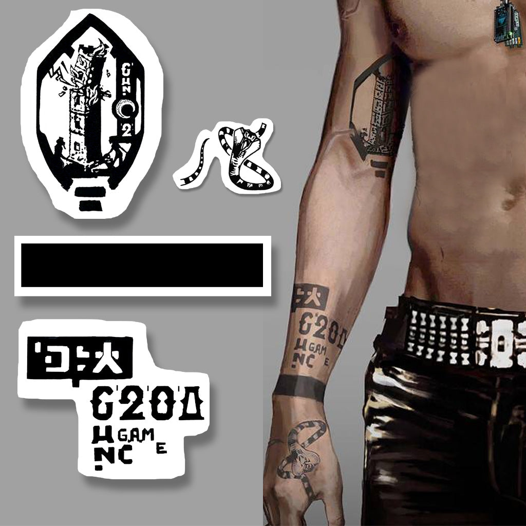 Johnny Silverhand Inspired Tattoo Set TattooIcon