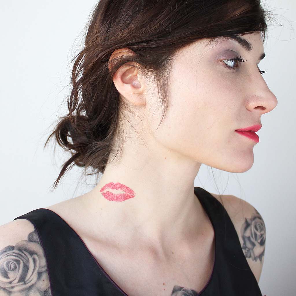 lip temporary tattoo