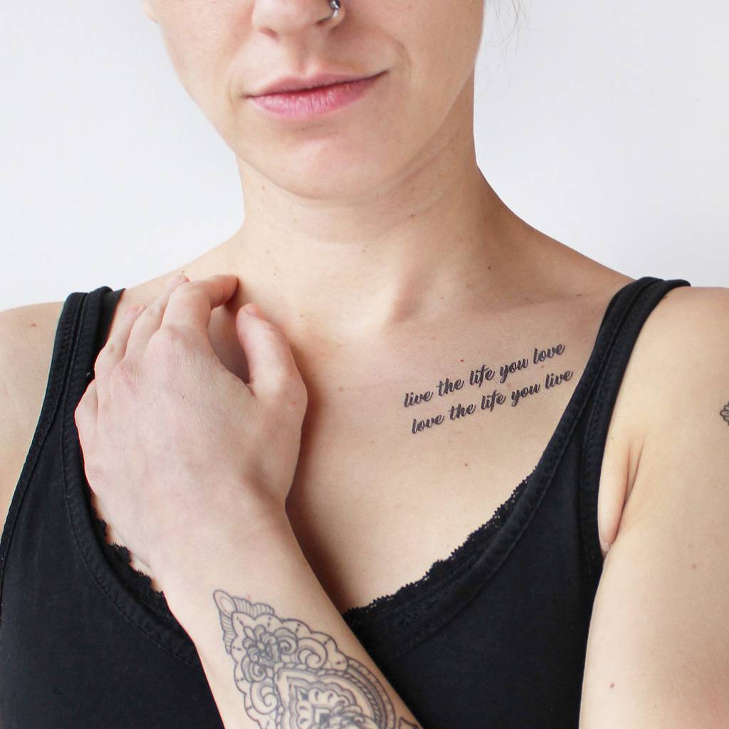 quote temporary tattoo
