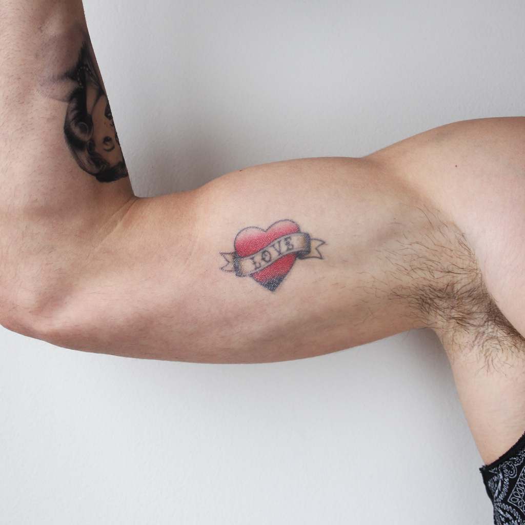 heart love temporary tattoo