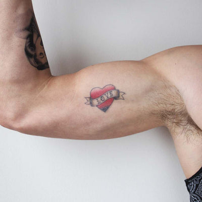 heart love temporary tattoo