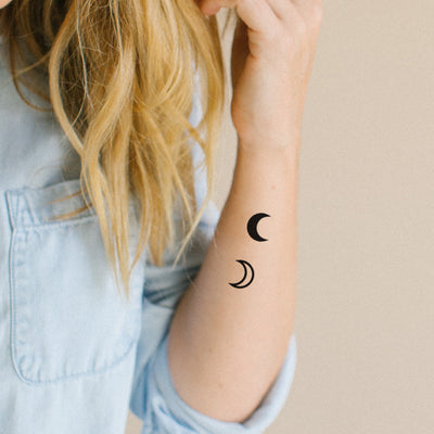 Crescent Moon Tattoo (Set of 2)