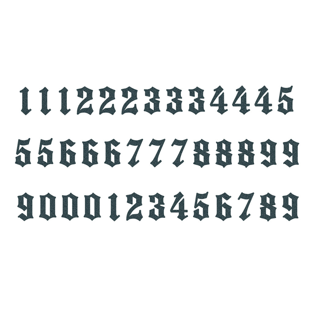 Old English Numbers Temporary Tattoo Set Tattoo Icon TattooIcon