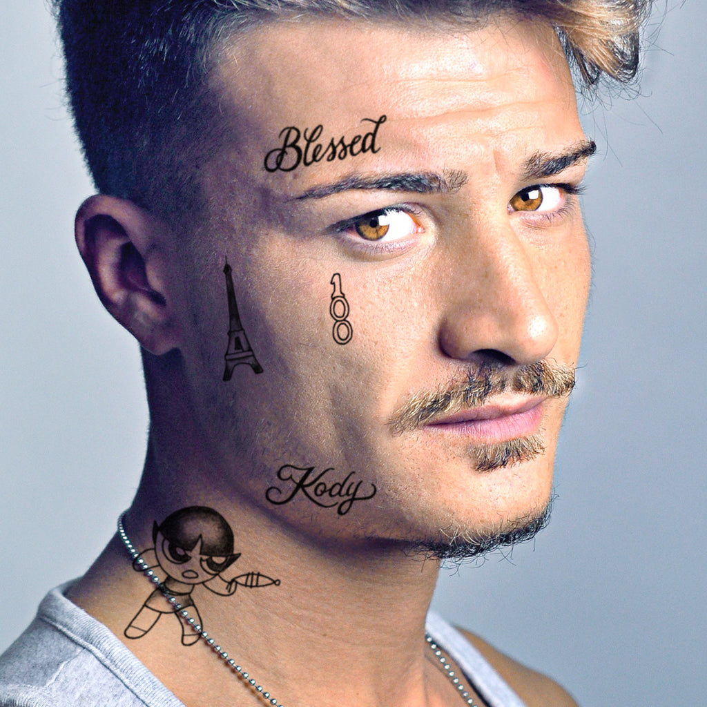 Offset Face Temporary Tattoos Set
