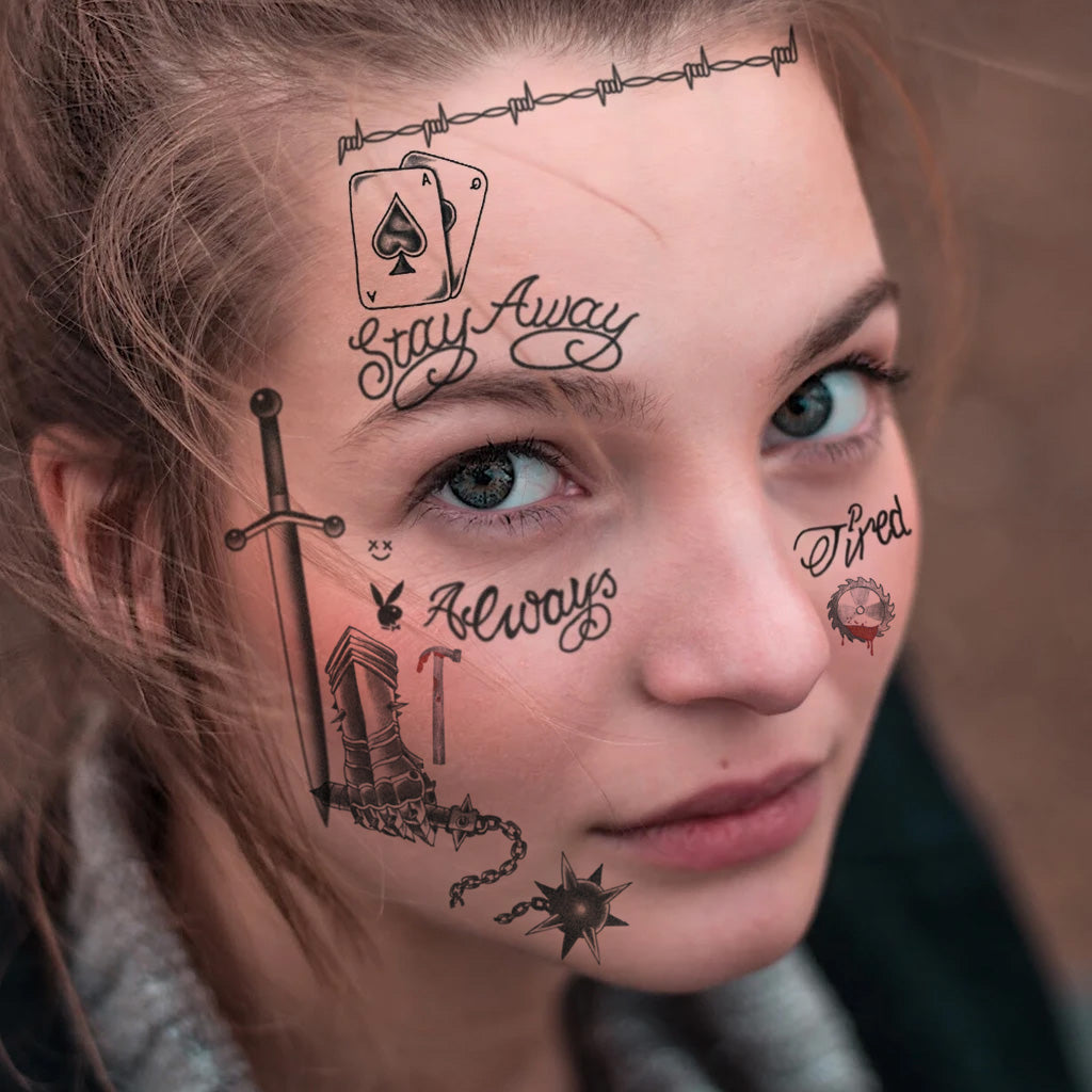 Post Malone Temporary Face Tattoo Set Tattoo Icon TattooIcon