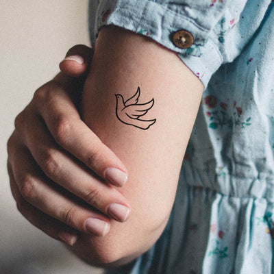 Minimalist Dove Tattoo (Set of 2)