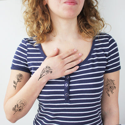 Dainty Flower Tattoo (Set of 4)