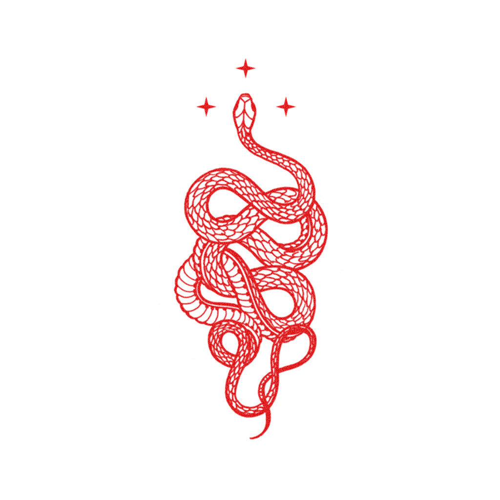 Red Boho Snake Tattoo