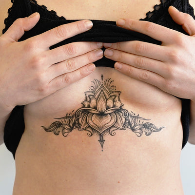 intricate underboob tattoo