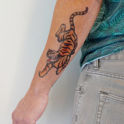 vintage tiger tattoo