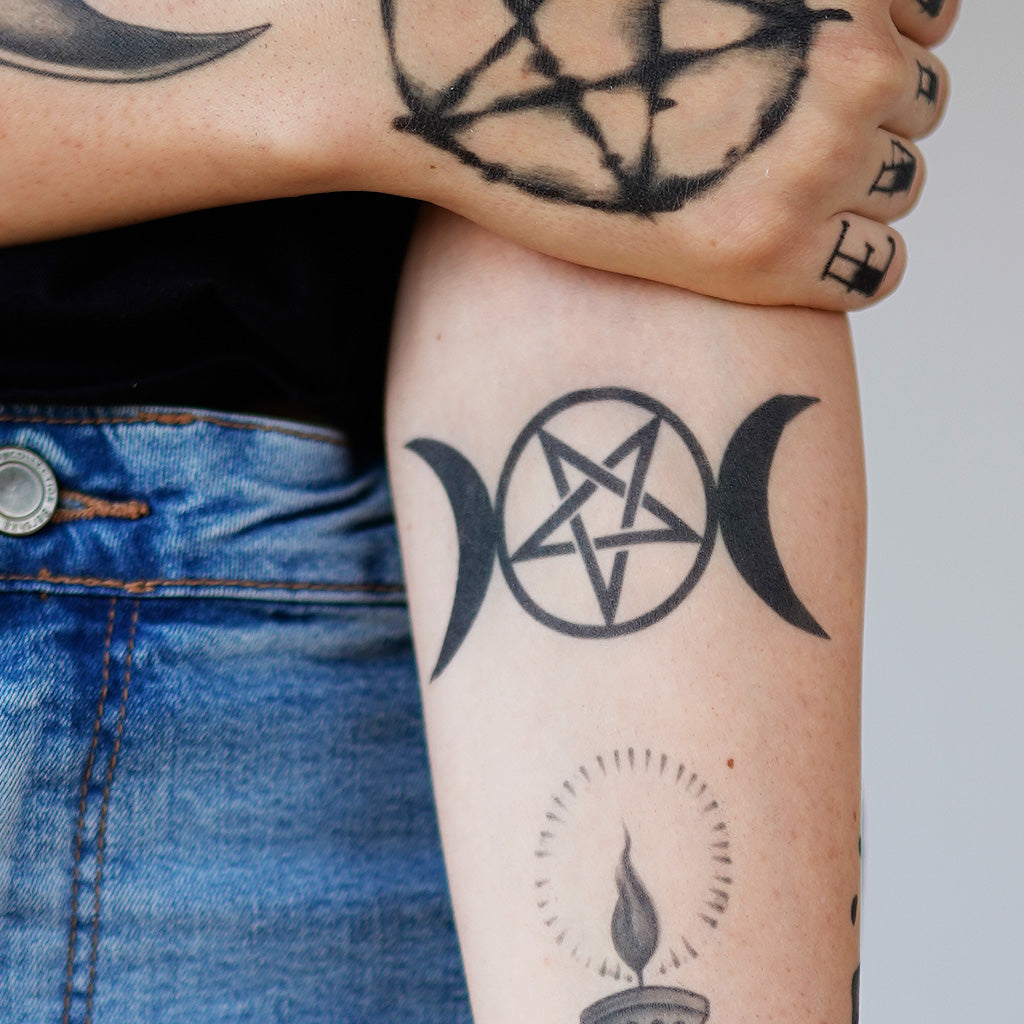 wiccan three moons tattoo