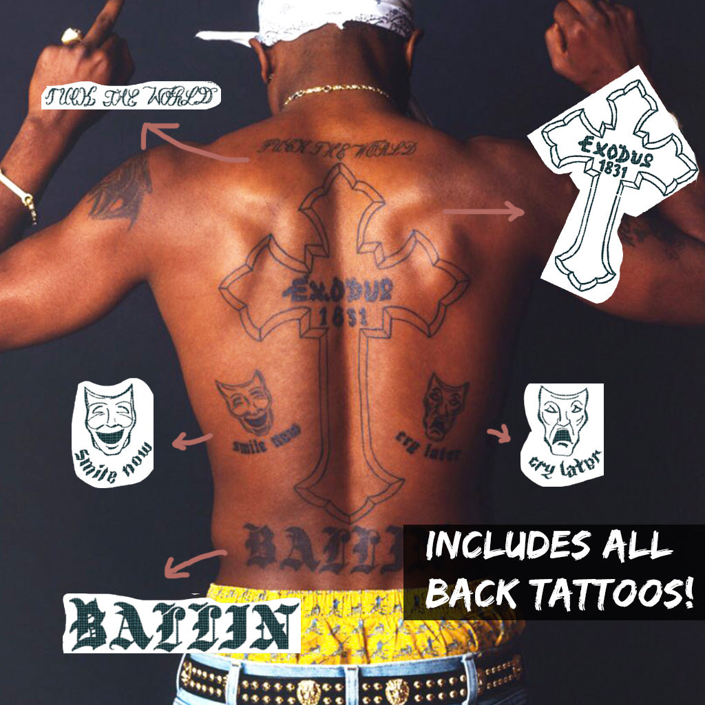 '2Pac' Tupac Temporary Tattoo Ultimate Set (Full Body Set) TattooIcon
