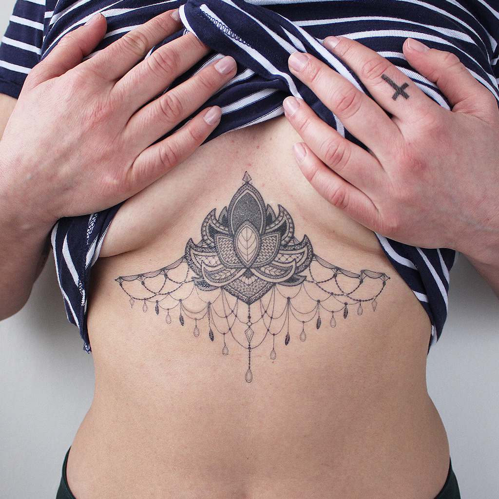 Mandala Under Breast Tattoos That Wow