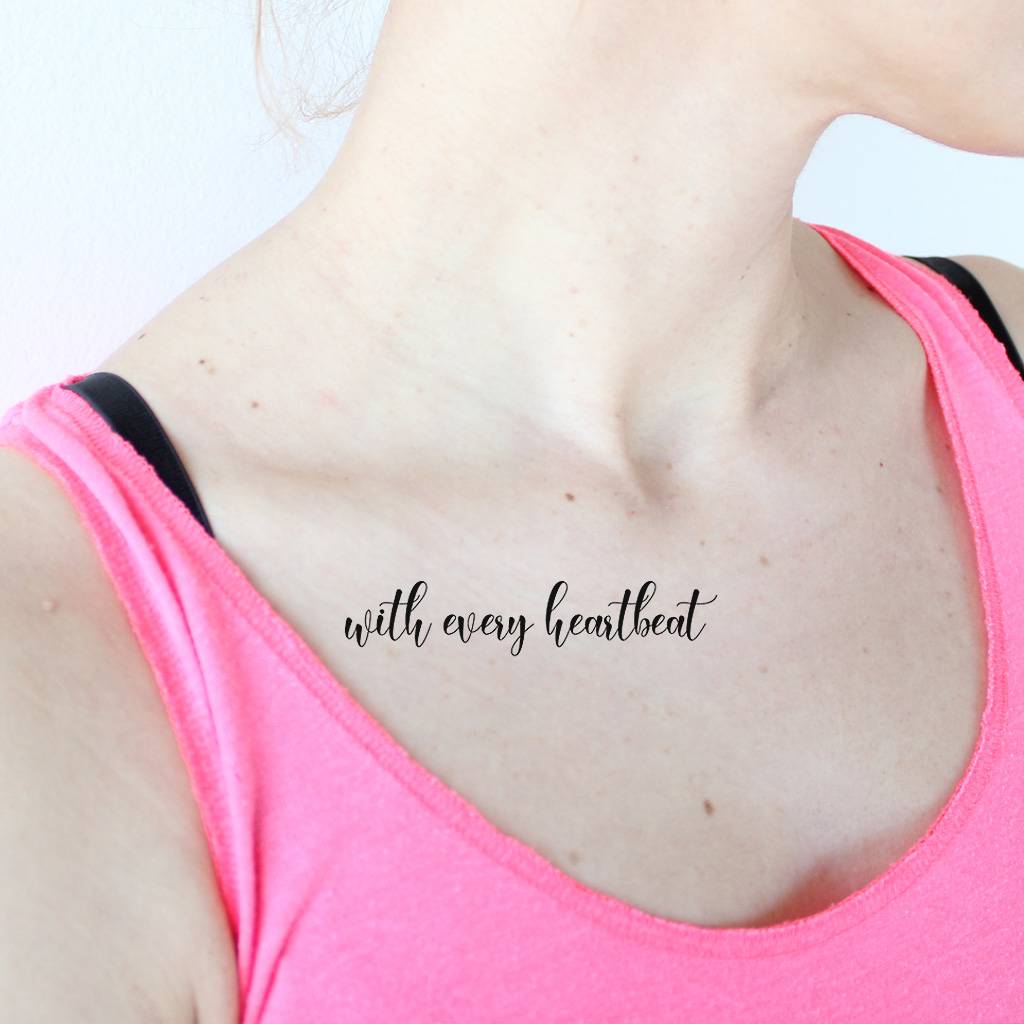 'With Every Heartbeat' Temporary Tattoo Set (2 tattoos) TattooIcon