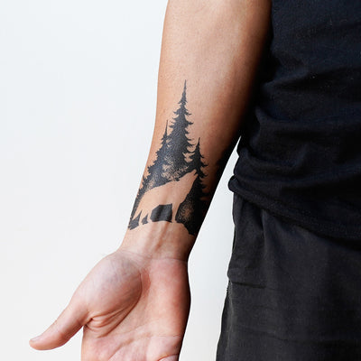 negative space wolf tattoo