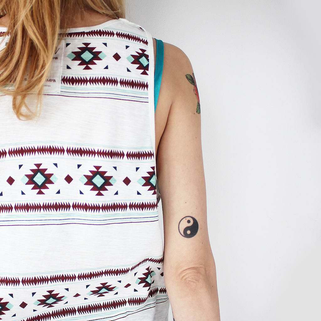 yin yang temporary tattoo arm