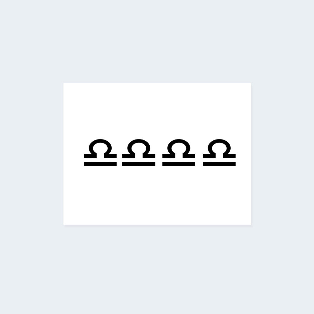 Libra Zodiac Sign Tattoo (Set of 4)