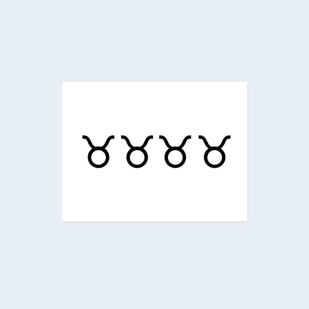 Taurus Zodiac Sign Tattoo (Set of 4)