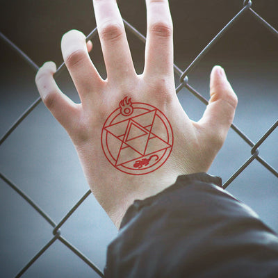 Roy Mustang Red Flame Tattoo (Set of 2)
