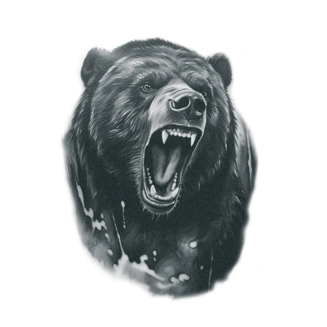 Angry Grizzly Bear Tattoo