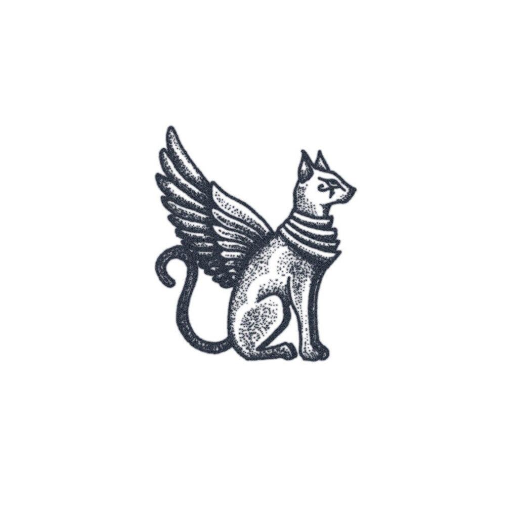 egyptian winged cat tattoo