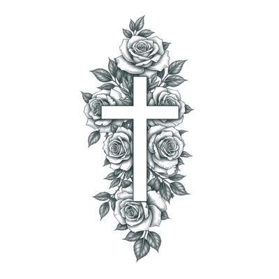 Cross & Roses Tattoo