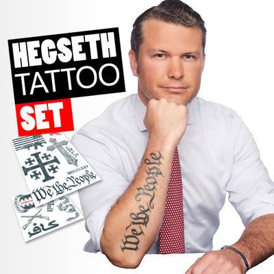 Pete Hegseth Temporary Tattoos FULL SET