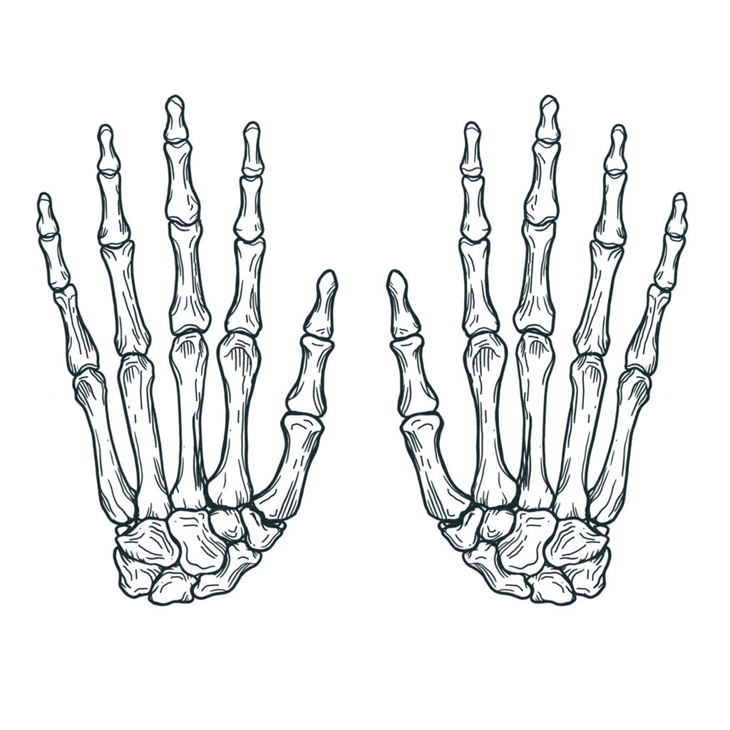 Skeleton Hands Temporary Tattoo