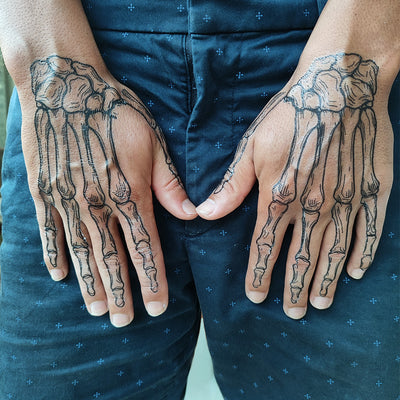 Skeleton Hands Temporary Tattoo