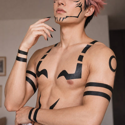 Sukuna Temporary Tattoos FULL SET (Body + Face)
