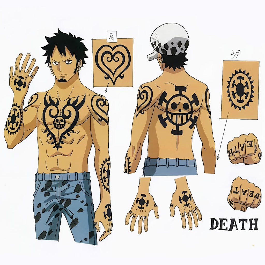 Trafalgar Law FULL Temporary Tattoos Set TattooIcon