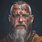 Viking Warrior Face Tattoo Set