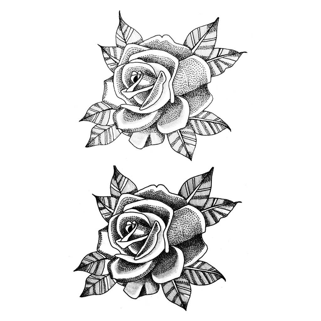 two dotwork roses