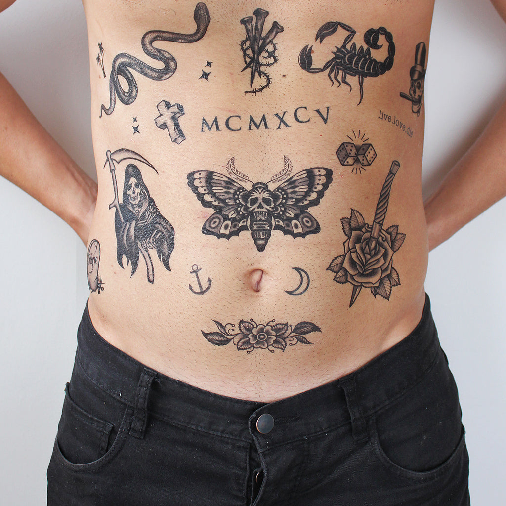 death moth temporary tattoo