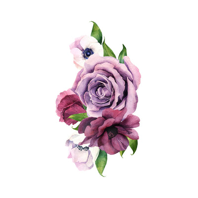 violet watercolor roses