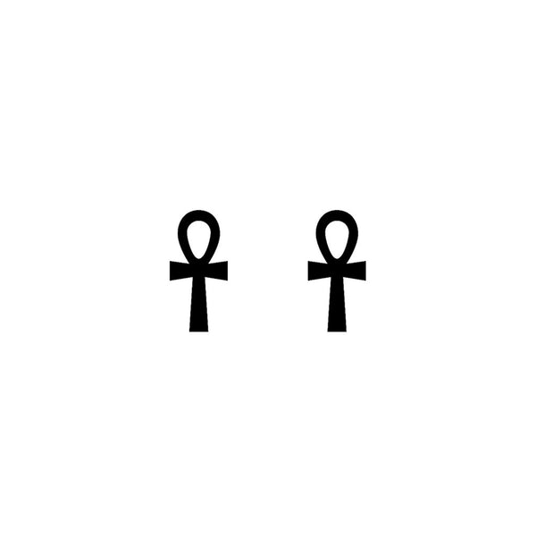 chest ancient black Egyptian symbol cross tattoo pattern