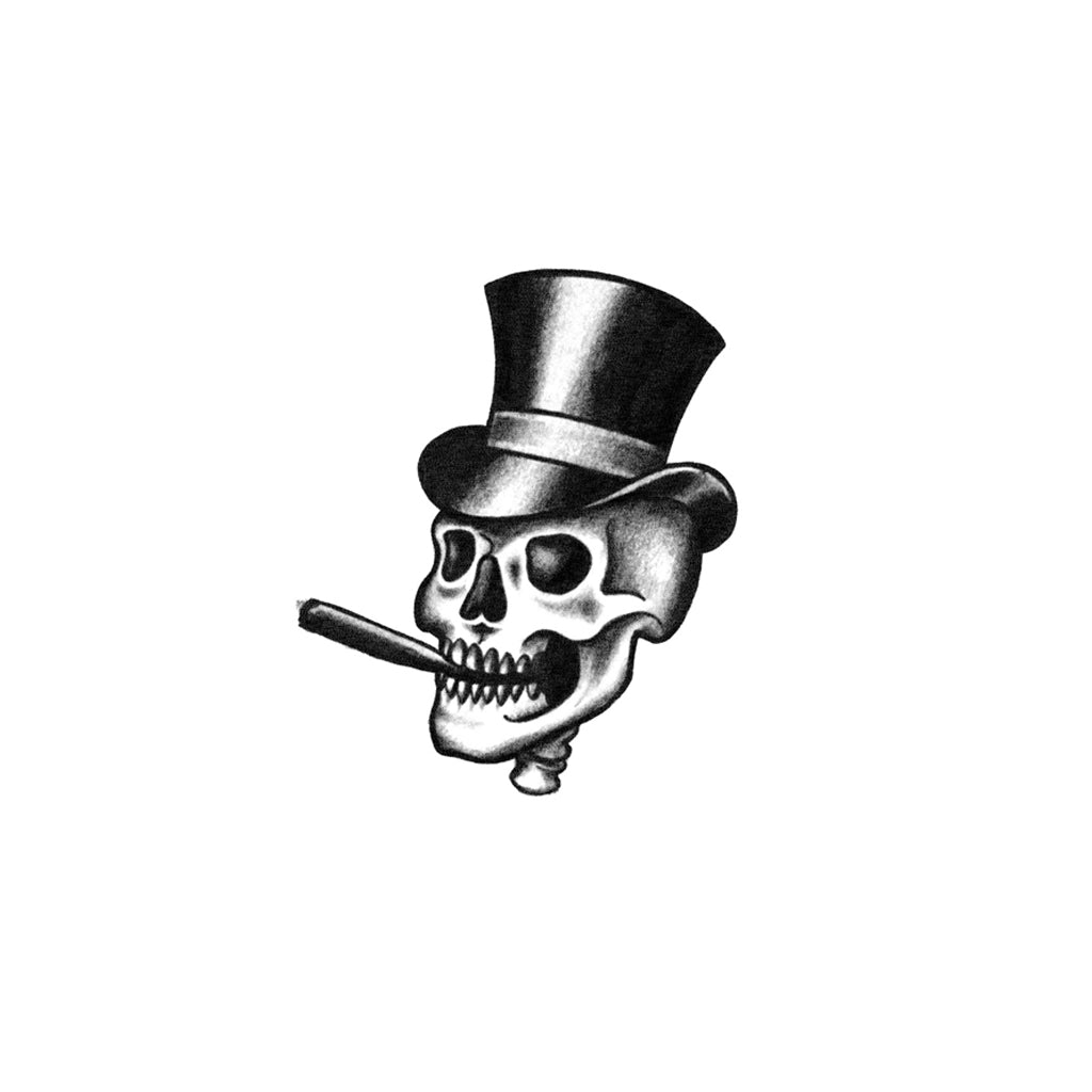 top hat skull tattoo design